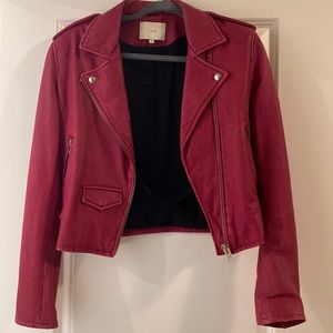 IRO 100% lambskin red leather jacket